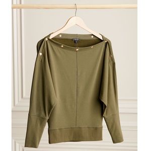 New Stella & Dot - Weekend Slouchy Top - Olive XS